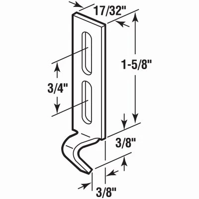 Sliding Patio Door Keeper, Stamped Steel, 2-Pk.