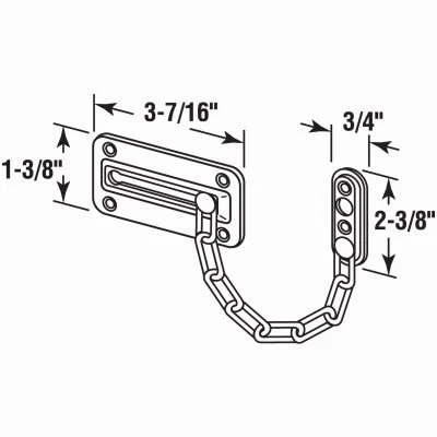 Chain Door Guard with Brass Finish for Enhanced Security