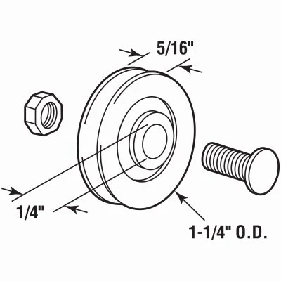 Steel Ball Bearing Rollers, 1-1/4 In., 2-Pk.