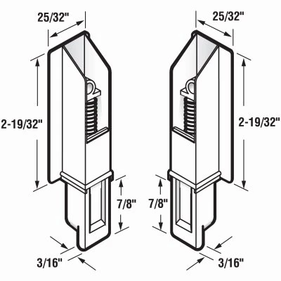 Sliding Panel Door Bottom Guides, White Plastic, 2-Pk.