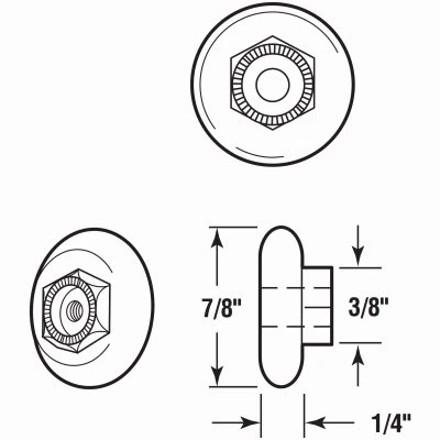 Tub Enclosure Oval Edge Ball Bearing Roller, Nylon, 7/8 In., 2-Pk.