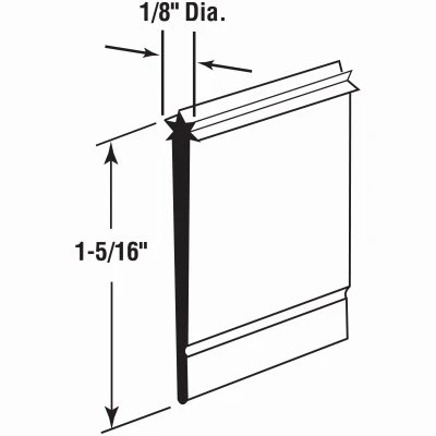 Swinging Shower Door Sweep Vinyl Seal Strip 1.5 Inch by 36 Inch