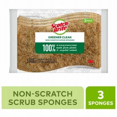 Greener Clean Non-Scratch Scrub Sponge, 4.5 x 2.7 In., 3-Pk.