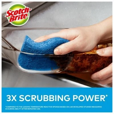 Non-Scratch Scrub Sponge, Multi Purpose, 3-Pk.