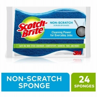 Non-Scratch Scrub Sponge, Multi Purpose, 3-Pk.