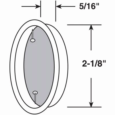 Mortise Pulls For Bypass Sliding Closet Doors, Bright Brass Plated Steel, 2-1/8 In. Round, 2-Pk.