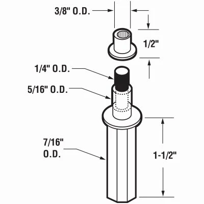Bi-Fold Door Top Pivot, Alliance Doors, 7/16 In., 2-Pk.