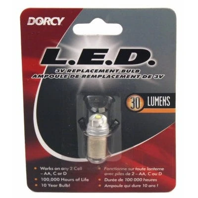 Led Replacement Bulb For 2 Cell Flashlights, 30 Lumens, 3-volt