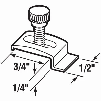 Storm Door Panel Clip with Screws, Aluminum, 1/4 In., 8-Pk.