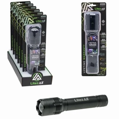 Nearly Invincible Tactical Flashlight with Flood and Focus Beams, 4000 Lumens Brightness