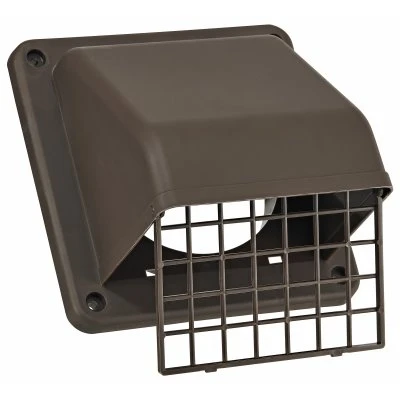 4 Inch Fresh Air Intake Vent with Removable Screen Brown Plastic