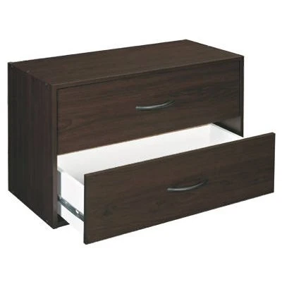 Espresso Laminated Organizer With 2 Drawers - 24.09" X 11.61" X 15.75"