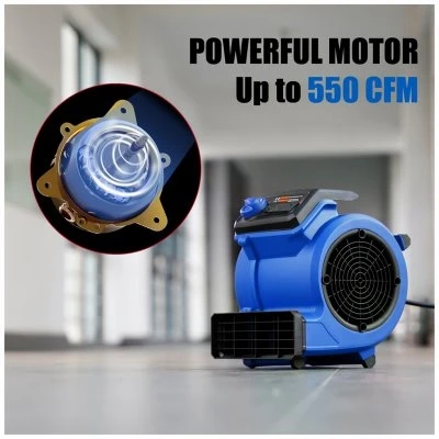 Portable Air Mover Fan with 550 Cubic Feet Per Minute Airflow for Drying and Ventilation
