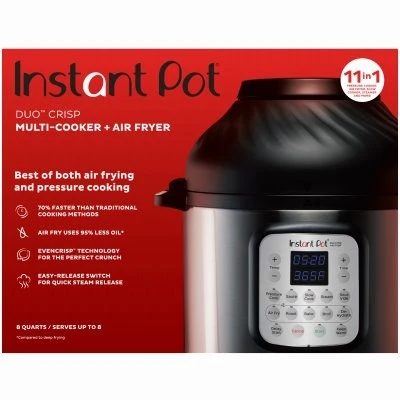 Duo Crisp Plus Air Fryer 11-in-1 Multi-Function Cooker 8 Quart Capacity