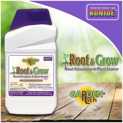 Garden Rich Root and Grow Root Stimulator and Plant Starter Fertilizer 4-10-3, 32 Ounce Concentrate for Transplanting