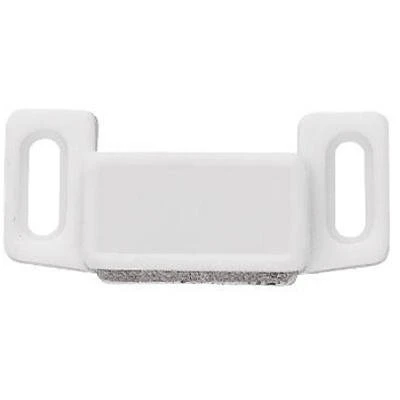 Magnetic Cabinet Catch With Strike, White, 2-Pk.