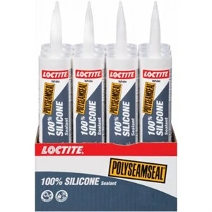 Polyseamseal Kitchen and Bath Sealant, 100 Percent Silicone, White, 10 Ounce Tube
