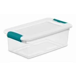 6 Qt. Clear/white Latching Storage Tote - Stackable And Versatile
