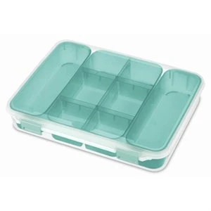 2.5 In. H X 10.75 In. W X 13.375 In. D Stackable Storage Box With Dividers