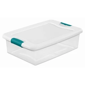 Latching Storage Box with See-Through Base, 32 Quart Capacity