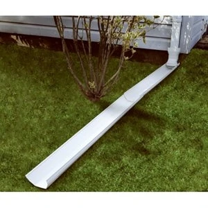 Tilt and Drain Downspout Extender, White, Six Feet Length