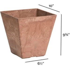 ArtStone Ella Water-Minder Planter, Plastic, 10 In. Sq.
