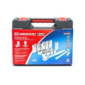 35-Piece SAE and Metric Mechanics Tool Set with 6 and 12 Point Standard and Deep Sockets, 3/8 Inch Drive