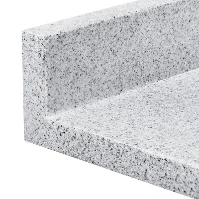 Vanity Top and Backsplash, Solid Surface Technology, Sterling with White Rectangle Wave Bowl, 37 x 22-In.