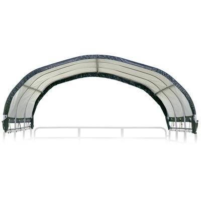 Corral Shelter with Green Water Resistant Cover and Steel Frame, 12 by 12 Feet, Panels Not Included