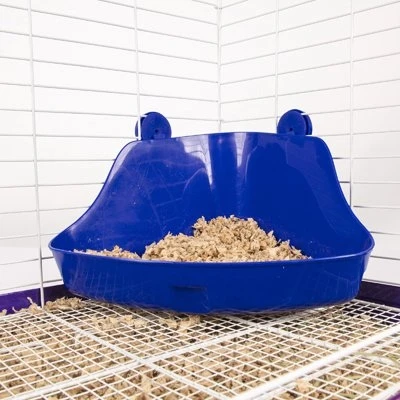 Lock-N-Litter Feeding Pan for Small Pets, Attaches Securely to Wire Cage