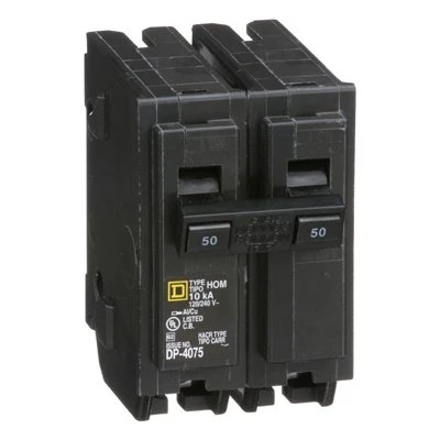 Homeline 50 Amp Double Pole Circuit Breaker for Electrical Panels