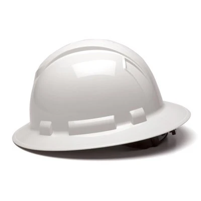 Ridgeline Full Brim Hard Hat in White Color for Head Protection