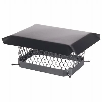 Black Steel Chimney Cap, Durable Weather-Resistant, 9 Inch by 13 Inch
