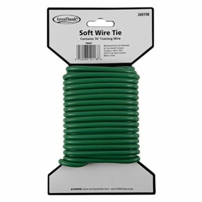 Light-Duty Soft Coated Plant Wire Tie, 16 Feet Length