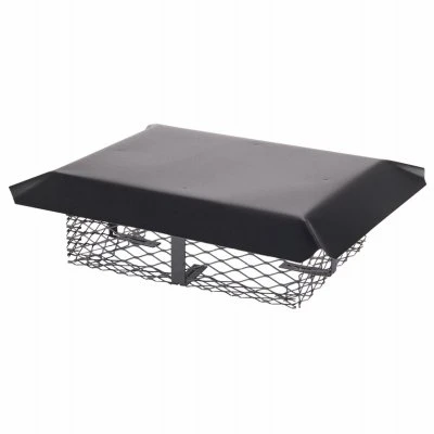 Adjustable Black Steel Chimney Cap with Three Quarter Inch Mesh Screen