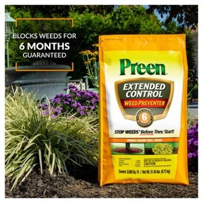 Extended Control Weed Preventer Granules, 21.45 Pounds, Covers 3,500 Square Feet