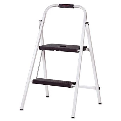 2-step Skinny Mini Step Stool With Locking Safety Latch And Non-slip Steps