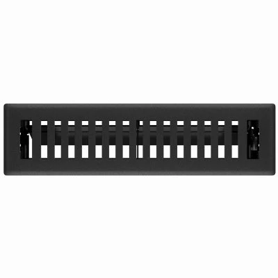 Signature Series Floor Register, Black Iron Montezuma, Steel, 2-1/4 x 12 In.