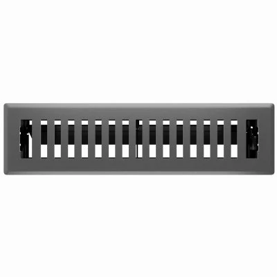 Signature Series Floor Register, Gray Granite Montezuma, Steel, 2-1/4 x 12 In.