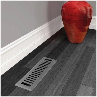 Signature Series Floor Register, Gray Granite Montezuma, Steel, 2-1/4 x 12 In.