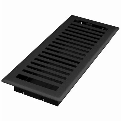 Signature Series Floor Register, Black Iron Montezuma, Steel, 4 x 12 In.