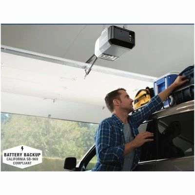 Smart Wi-Fi Garage Door Opener with Chain Drive, Battery Backup, 0.5 Horsepower