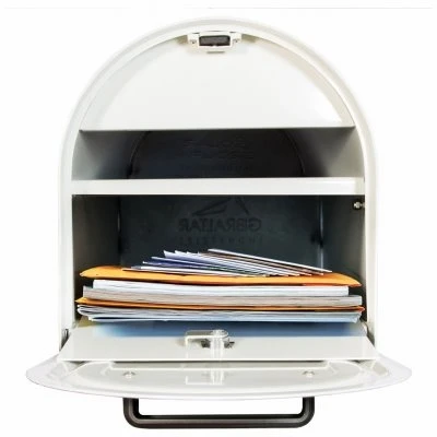 Reliant Large Locking Post-Mount Mailbox in White Steel