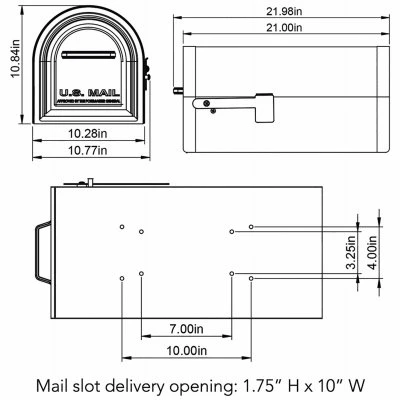 Reliant Large Locking Post-Mount Mailbox in White Steel