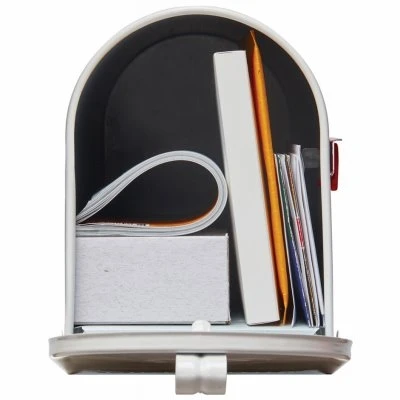 Elite Medium White Steel Post-Mount Mailbox