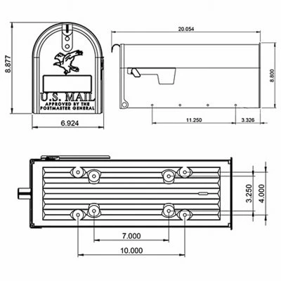 Elite Medium White Steel Post-Mount Mailbox