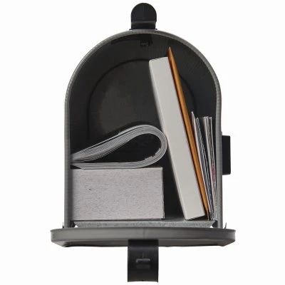 Grayson Medium Post-Mount Mailbox in Silver Gray Steel