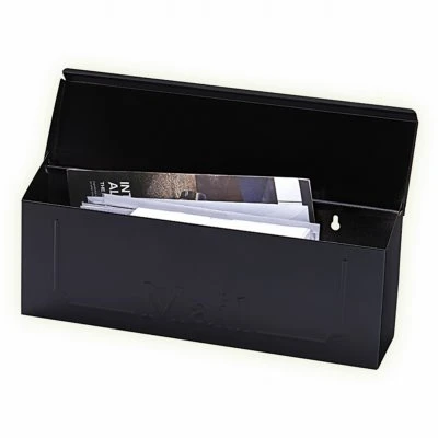 Gibraltar Townhouse Horizontal Wall Mount Mailbox, Black Galvanized Steel, Model Thhb00am