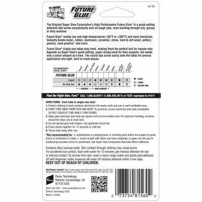 Super Glue Future Glue Liquid, 1 Gram Single Use Tubes, 6-Pk.