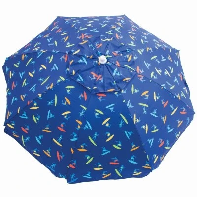 Beach Umbrella with Tilt, Sun-Blocking, Assorted Colors, 6 Ft.